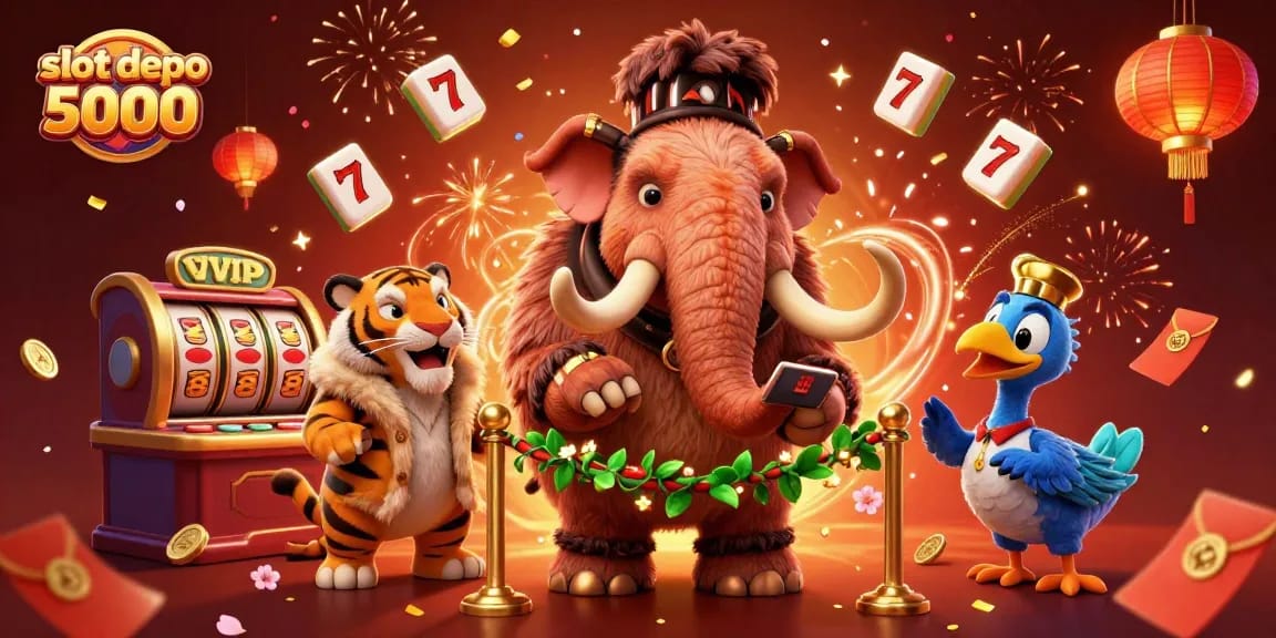 Enjoy thrilling games with slot depo 5000 featuring dynamic characters and festive casino elements.