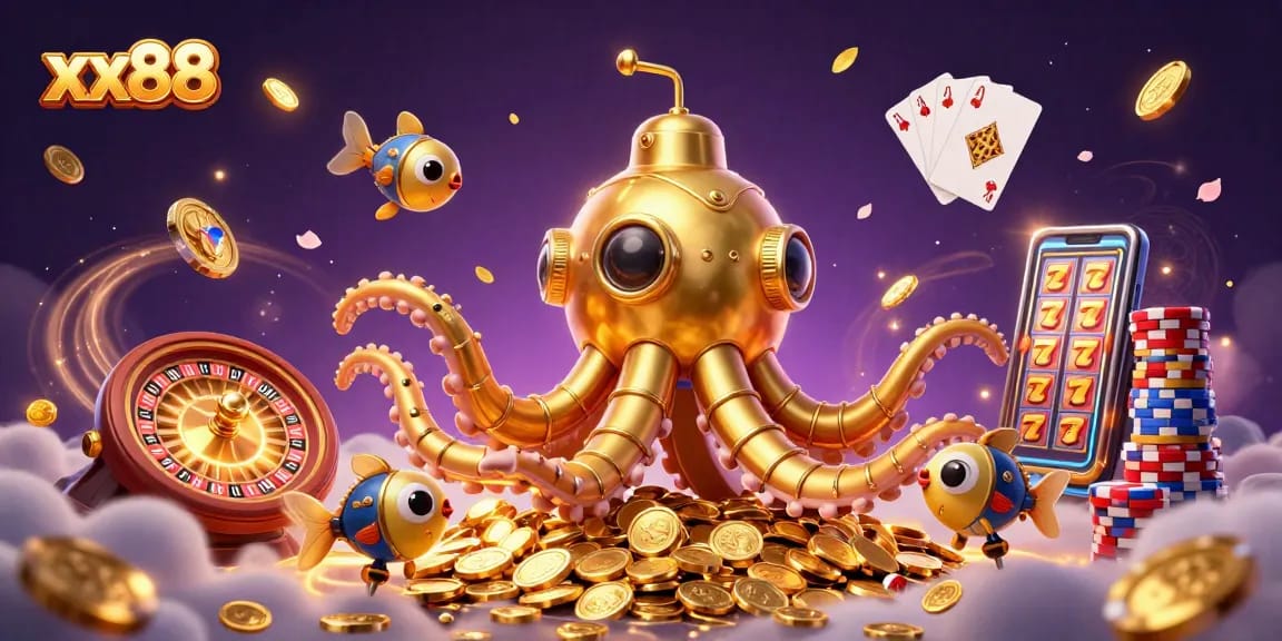 Experience xx88's thrilling adventures in a vibrant casino world filled with golden treasures.