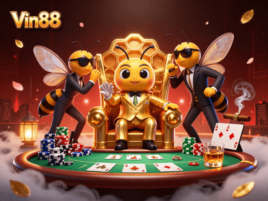 Engage in thrilling poker action at Vin88 featuring our charismatic mob boss and dazzling gameplay!