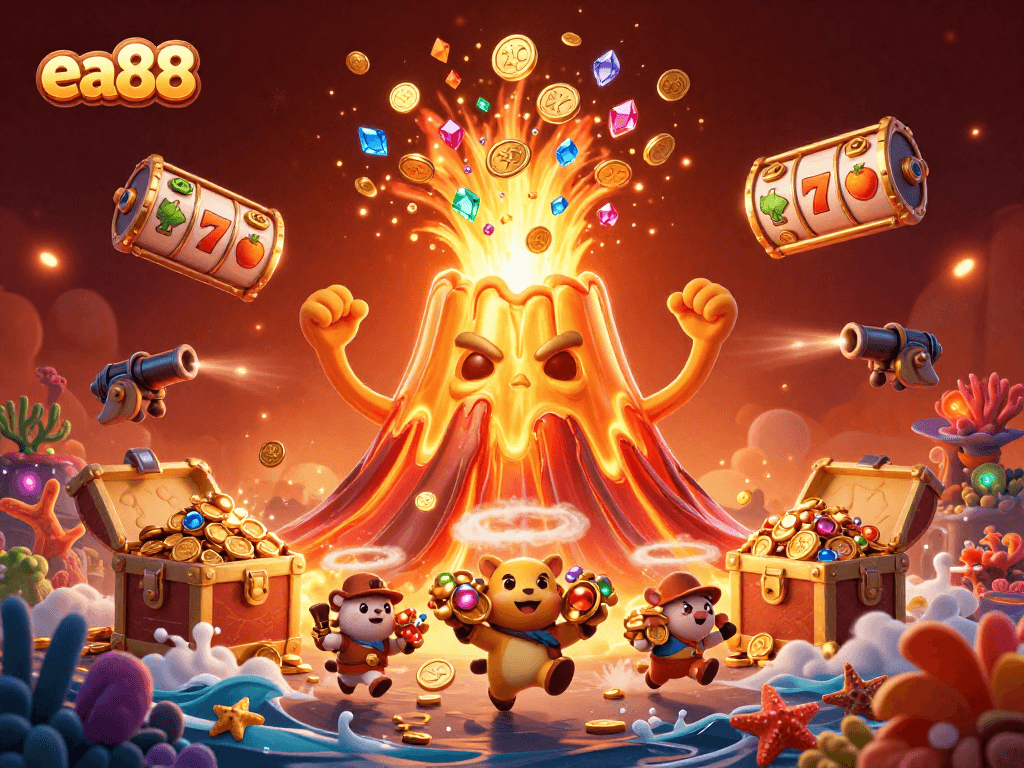 Spin and win with ea88's vibrant casino scene filled with treasures and golden rewards.