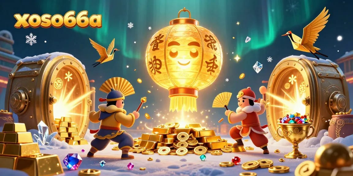 Experience thrilling gaming at xoso66a with vibrant visuals featuring lucky symbols and treasures.