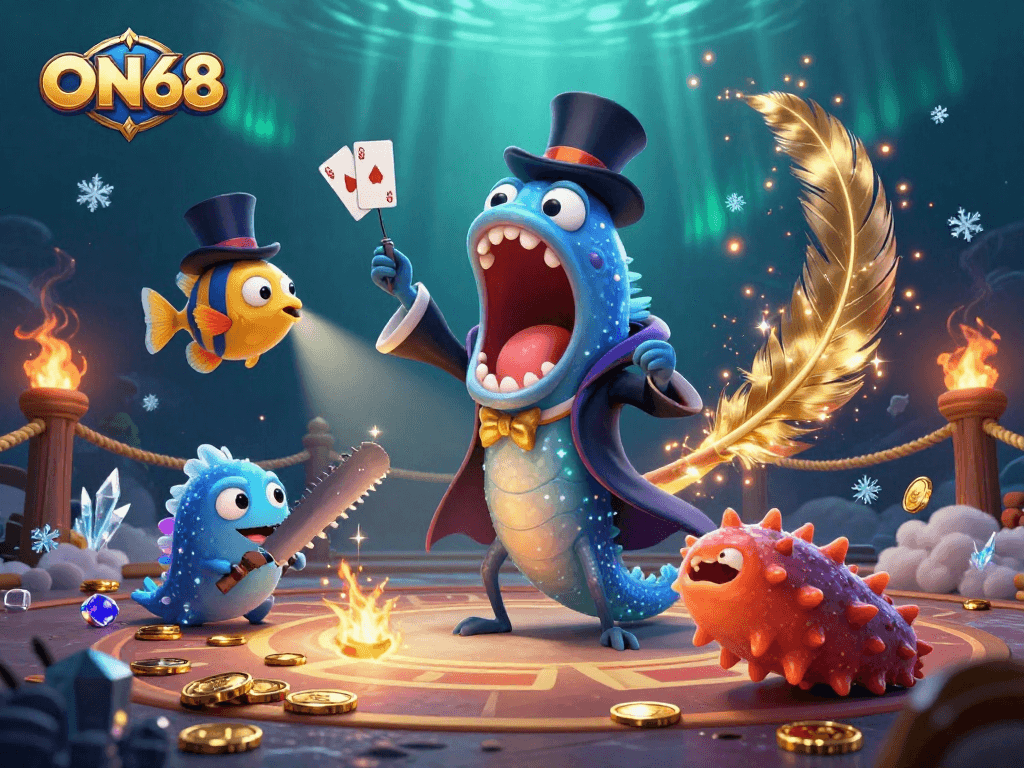Experience the thrilling magic of ON68 with a bioluminescent eel, anglerfish, and a playful sea cucumber.