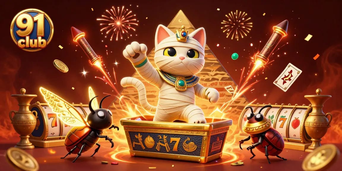 Join the excitement and spin for wins at 91 club with vibrant casino elements and characters.