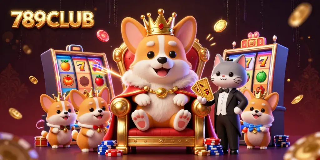 Engage with exciting slot games at 789CLUB, highlighted by vibrant 3D characters and casino elements.