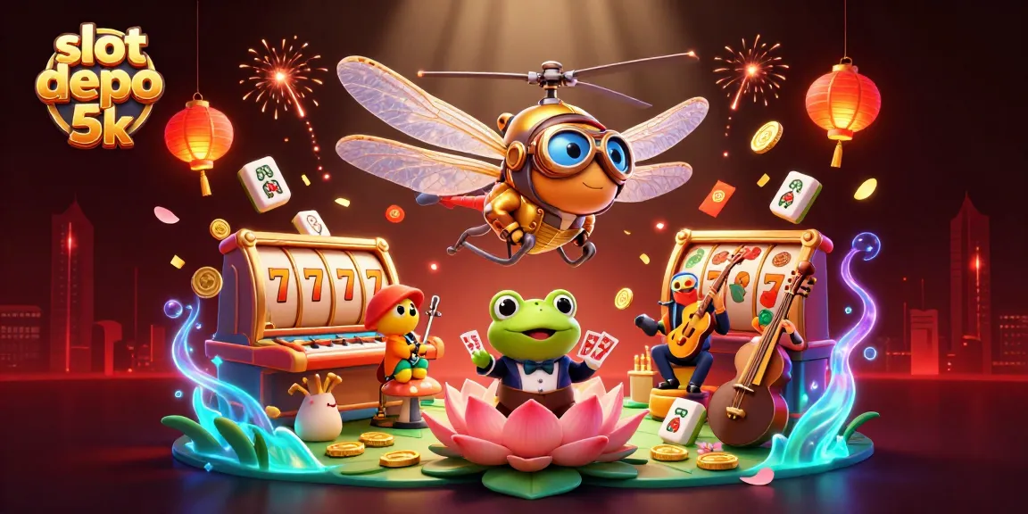 Experience vibrant gaming with slot depo 5k in this lively 3D casino scene featuring unique characters.