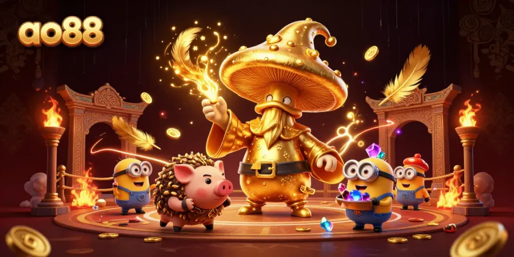 Win big with ao88 at the vibrant 3D animated casino featuring magical characters and treasures.