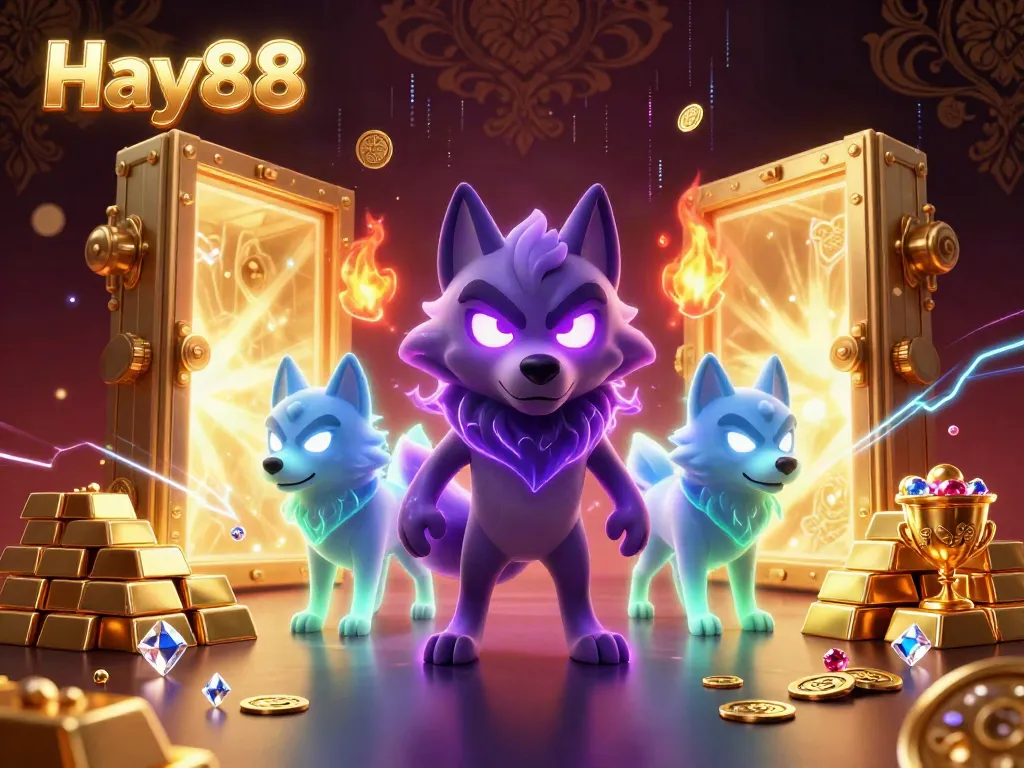 Experience thrilling gameplay at Hay88 with golden treasures and magical wolf companions.