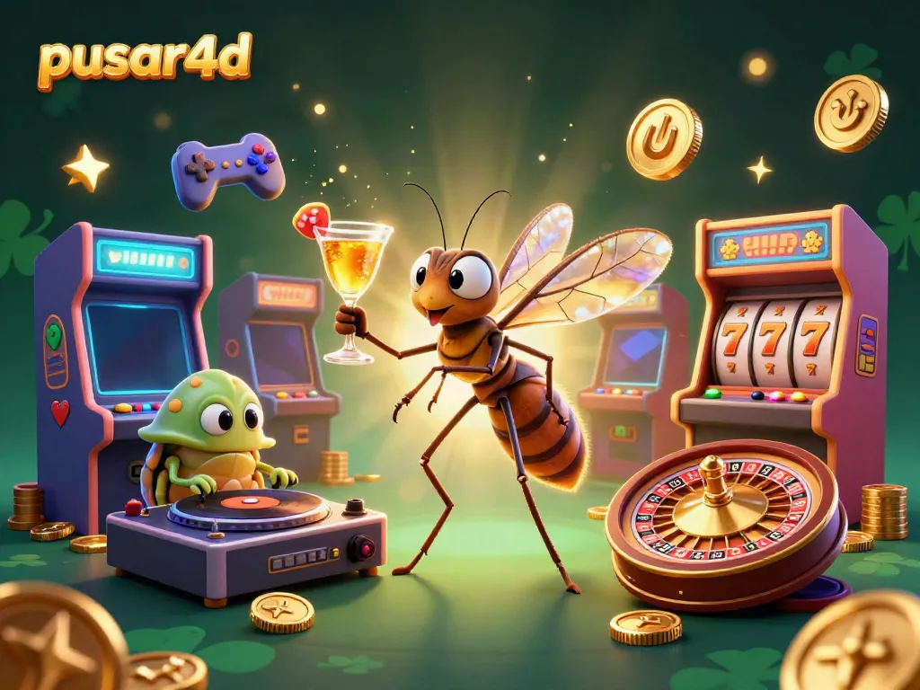 Engage in thrilling gameplay with pusar4d, showcasing a lively casino atmosphere with unique characters and vibrant elements.