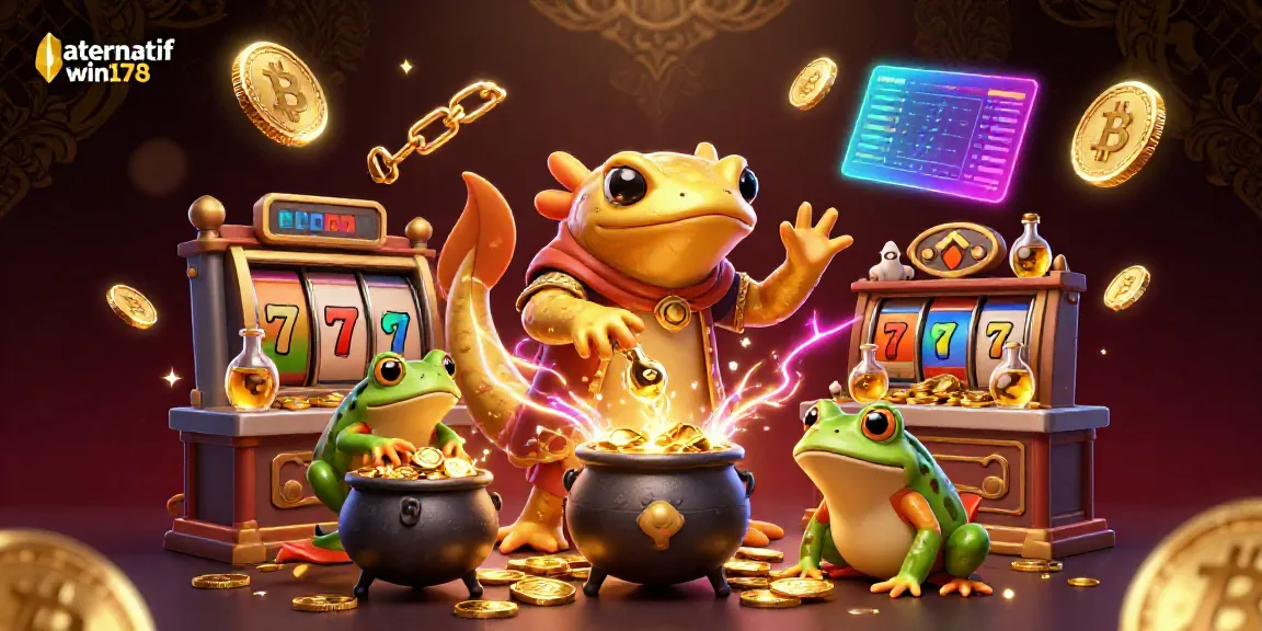 Explore alternatif win178 in a vibrant casino-themed 3D scene featuring gold coins and immersive elements.