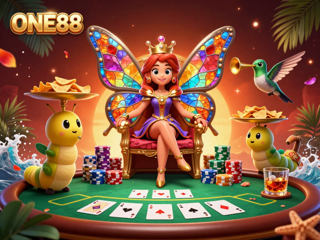 Engage with ONE88's top-tier gaming experience featuring vibrant 3D casino visuals and interactive elements.