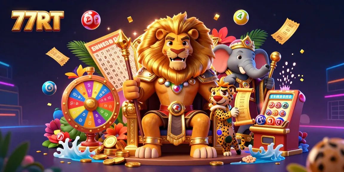Play dynamic games on 77RT with vibrant casino elements and a captivating 3D scene.