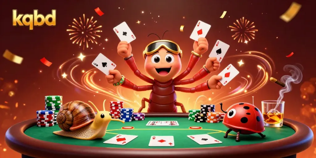 Engage with kqbd's exciting casino scene featuring a animated dealer, a high-roller, and dynamic poker action.