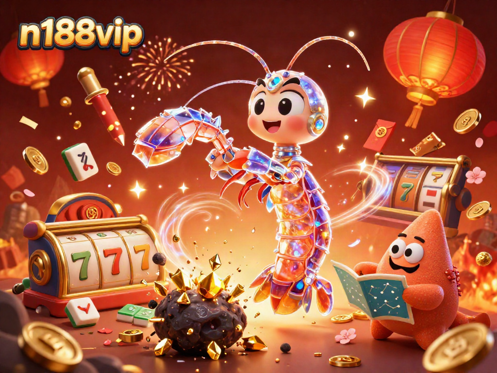 Experience high-energy gaming adventures with n188vip, where a galactic samurai and starfish lead the thrill!