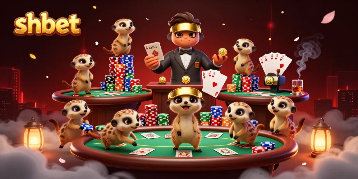 Experience thrilling gameplay and excitement at SHBET with a unique meerkat casino illustration.