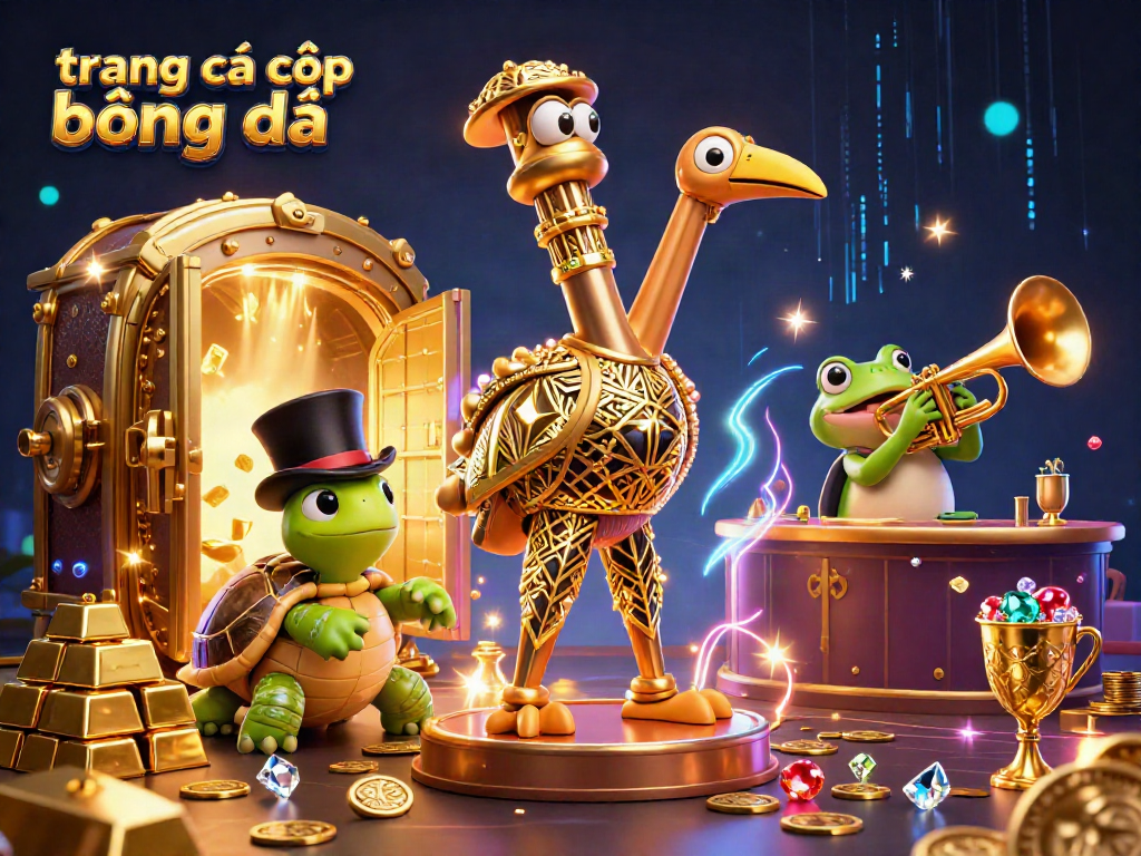 Join the excitement on trang cá cược bóng đá with vibrant 3D illustration of a casino scene filled with treasures.