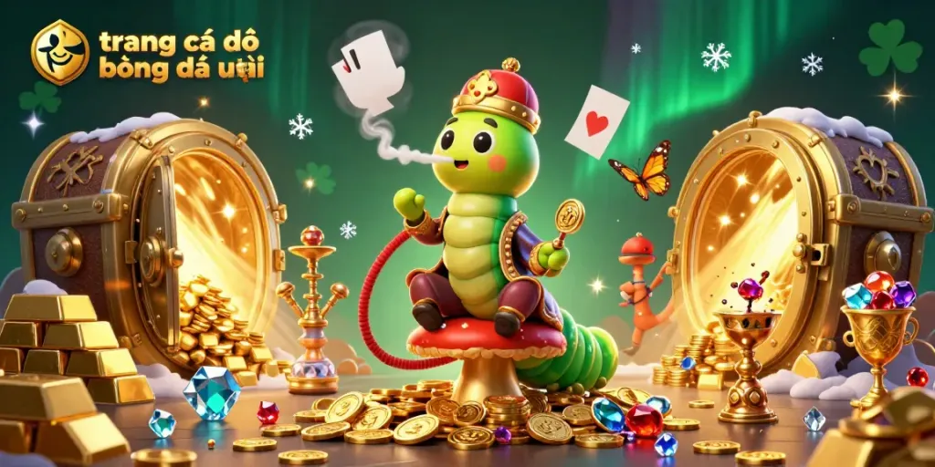 Experience the excitement of trang cá độ bóng đá uy tín with this vibrant 3D casino scene featuring a hookah-master and treasures.