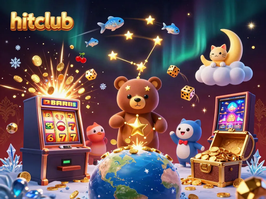 Experience hitclub's exciting casino atmosphere with playful characters and dazzling gaming elements.