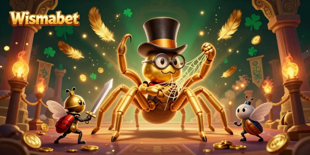 Menggoda keberuntungan dengan Wismabet, tarantula emas dan ksatria kecil di arena kasino yang megah.