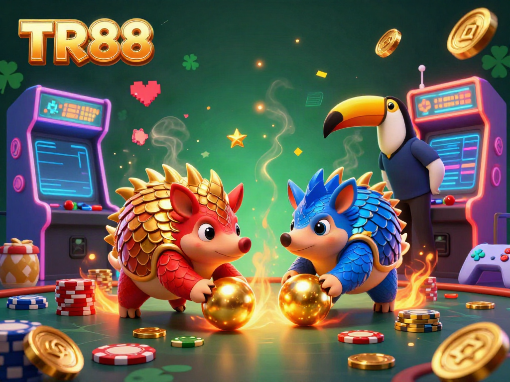 Experience the excitement of TR88 with rival pangolins in a glamorous casino scene full of rich visuals.