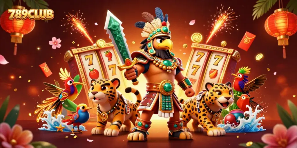 Engage with the vibrant world of 789CLUB featuring dynamic characters and casino elements.