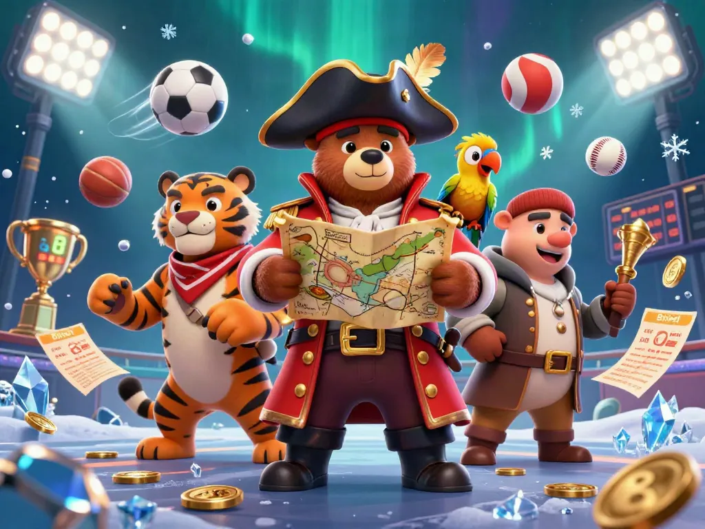 Engage in exciting betting with 8xbet in this vibrant 3D casino scene featuring sports elements.