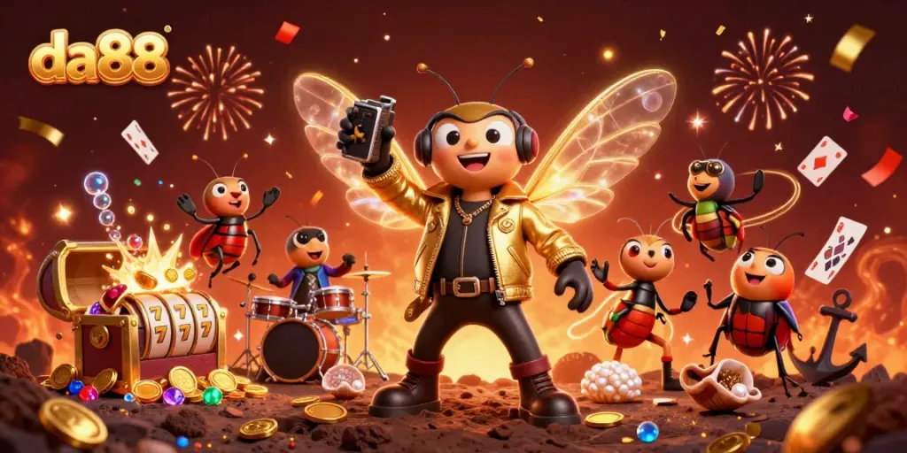 Spin and win big with da88 as the vibrant cicada rock star takes center stage!