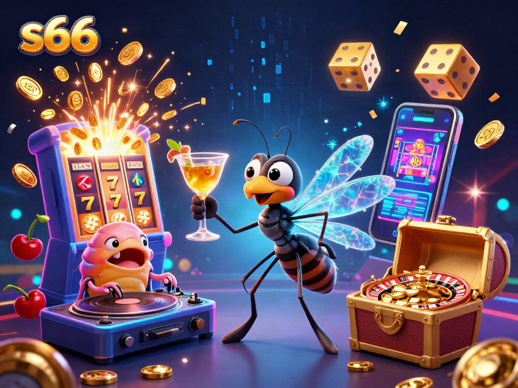 Experience exciting gameplay with s666 at a vibrant casino scene featuring thrilling slot machine action.