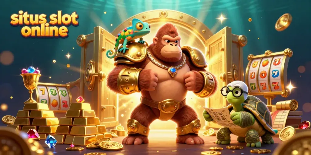 Mainkan situs slot online bersama karakter kasino lucu, menikmati harta karun dan kemenangan.