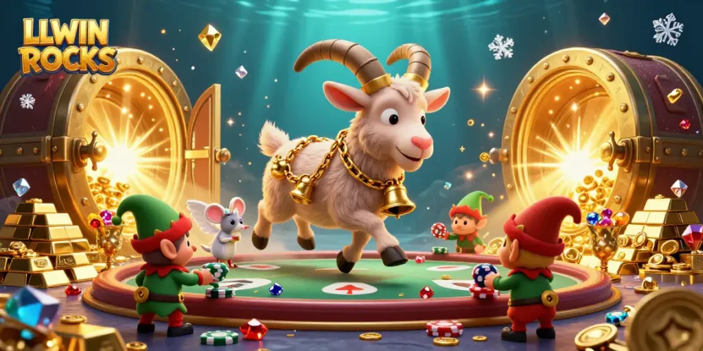 Experience thrill and excitement at LLWIN ROCKS with dynamic casino scenes filled with treasure.