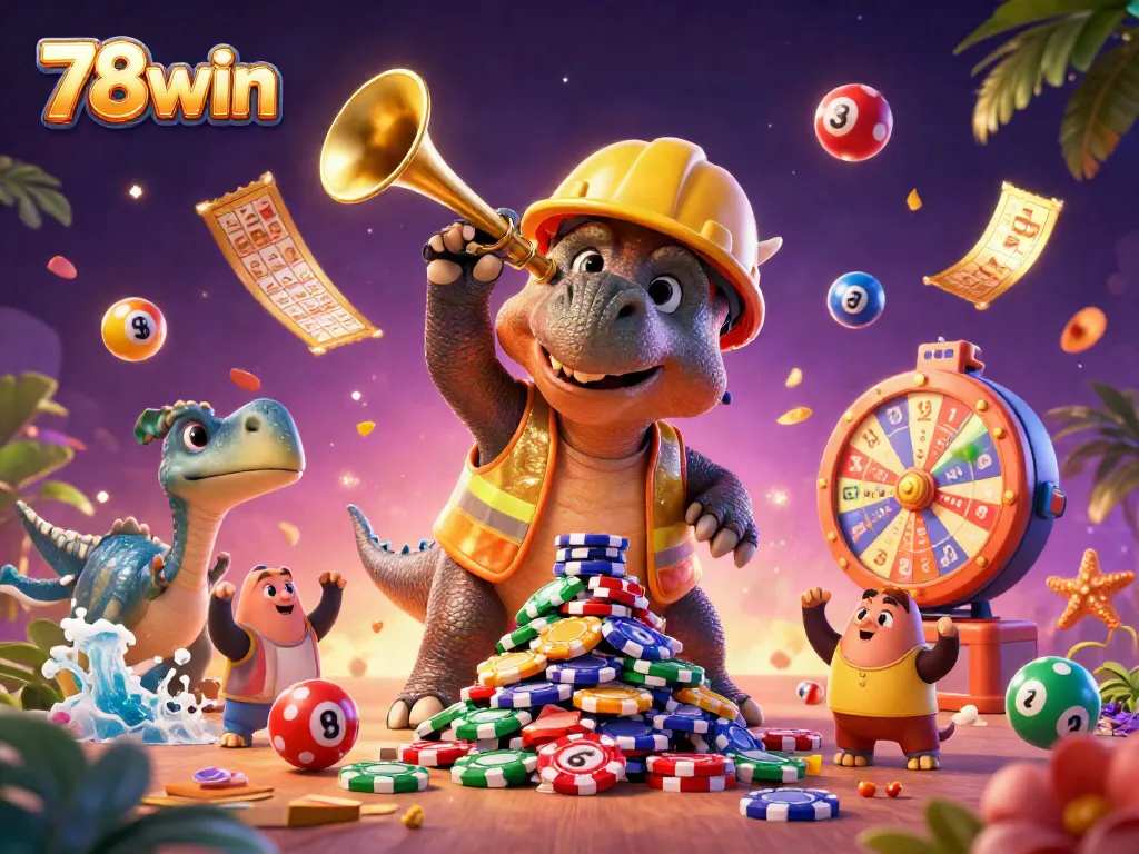 Engage with thrilling games at 78win, featuring dynamic casino elements and vibrant colors.