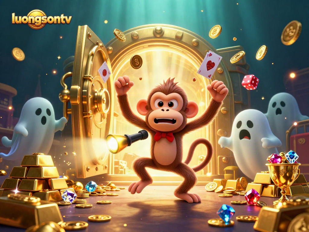 Experience thrilling action with luongsontv as a playful ghost monkey juggles riches in an enchanting casino.