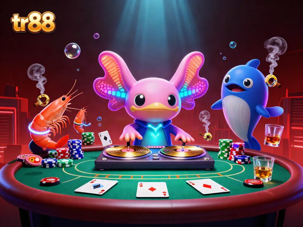 Engage with the vibrant world of tr88 casino where neon characters enhance the gaming experience.