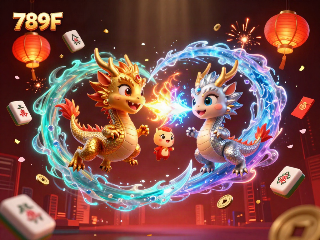 Experience thrilling gameplay at 789F with dragons and casino elements intertwined in a vibrant 3D scene.