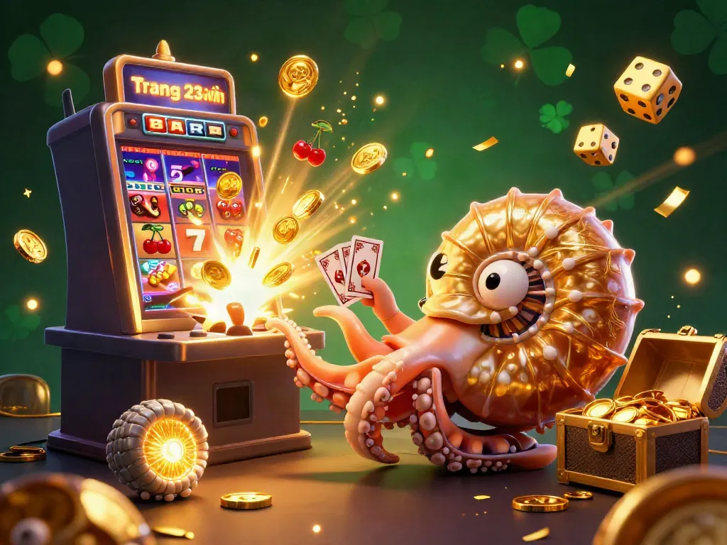 Engage with the vibrant world of Trang chủ 23WIN where an ancient nautilus embodies the thrill of casino gaming with glowing companions and overflowing riches.
