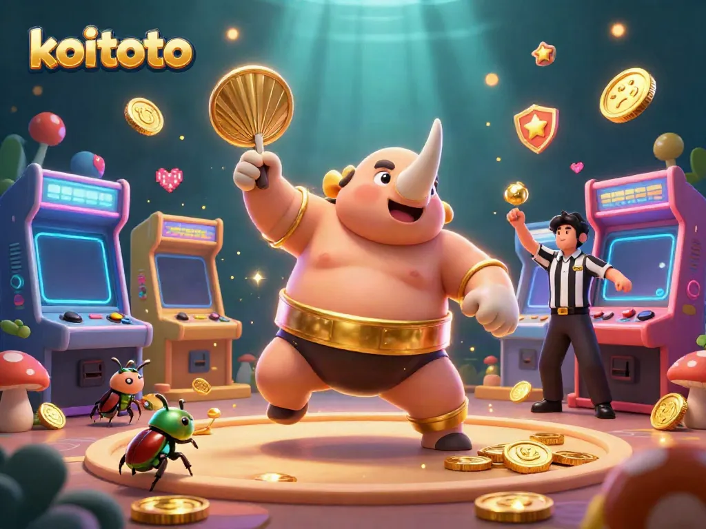 Koitoto menghadirkan pengalaman bermain slot gacor dengan ilustrasi karakter lucu dan suasana kasino yang meriah.