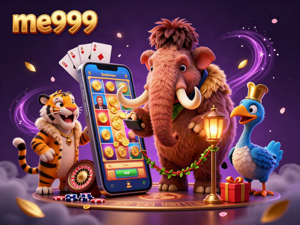 Engage with me999: A vibrant casino scene with a mammoth bouncer, VIPs, and dynamic gaming elements.
