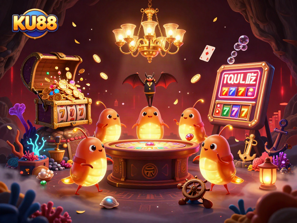 Experience thrilling slots and vibrant casino action in the enchanted cave at KU88.