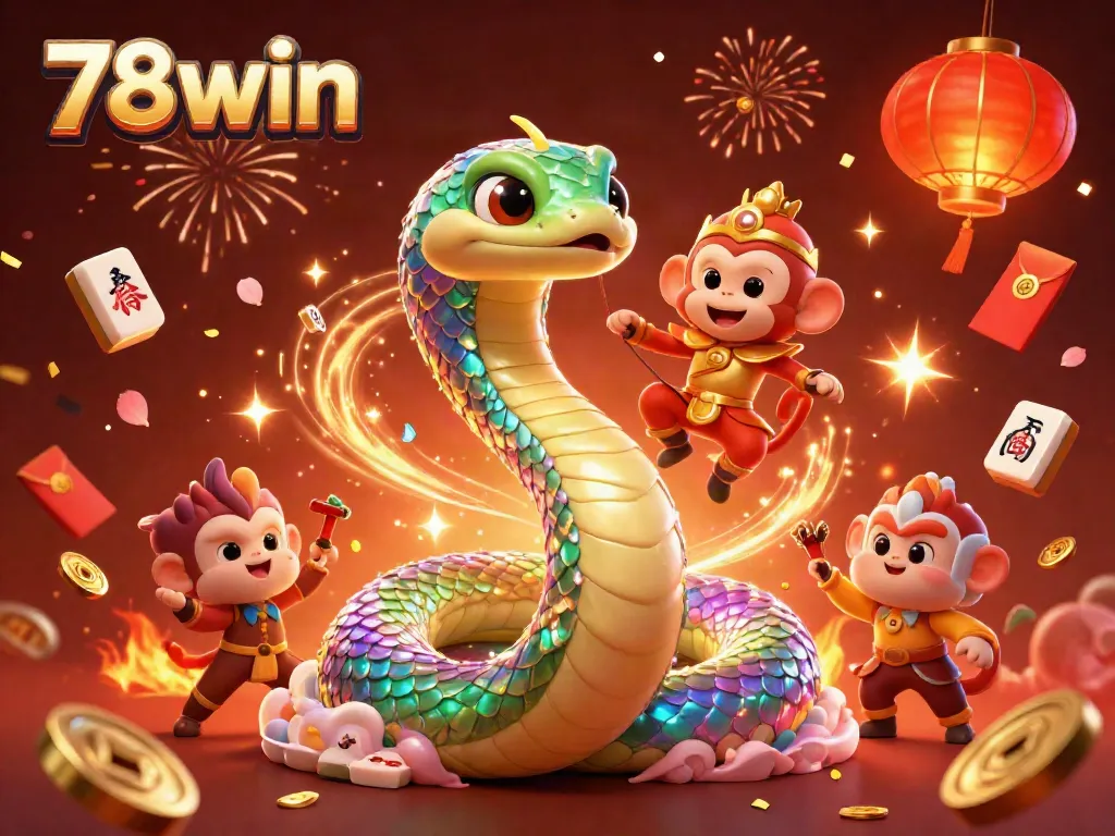 Experience thrilling gameplay with 78win's dynamic visual illustration showcasing a vibrant jungle scene.