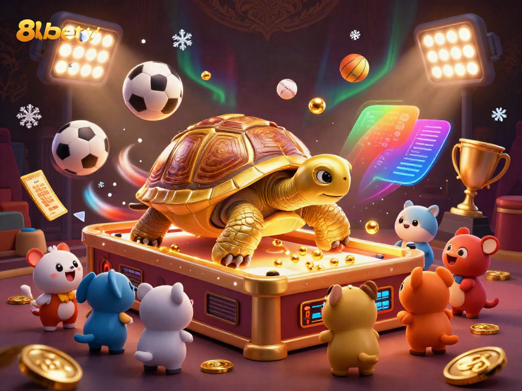 Experience thrilling gameplay at 8xbetvi with a golden tortoise pinball machine surrounded by excited players.
