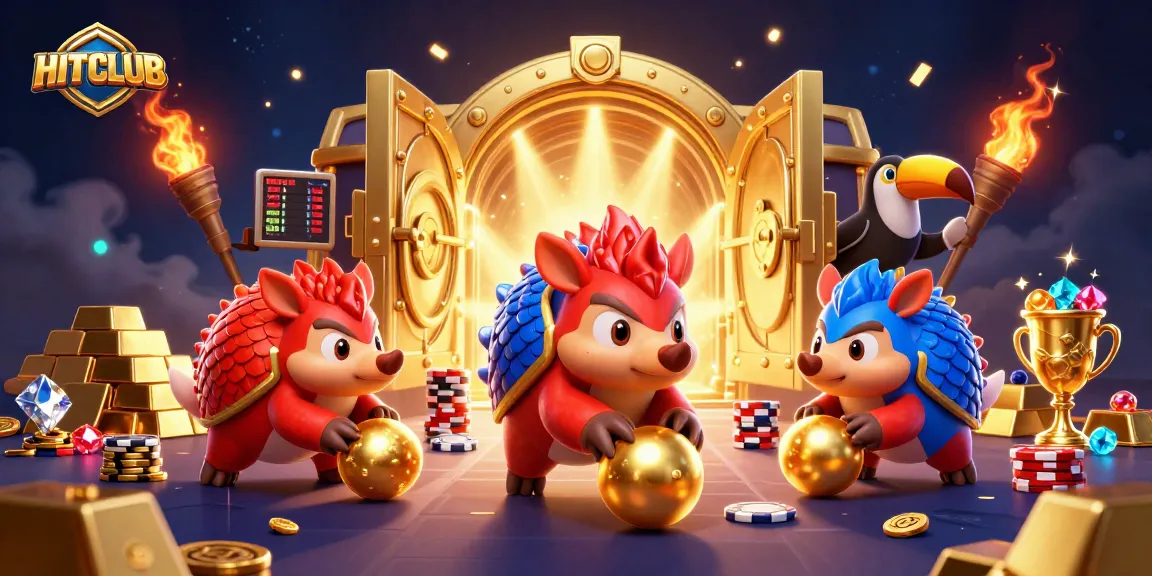 Engage in high-stakes excitement at HITCLUB with vibrant pangolins rolling through poker chips.