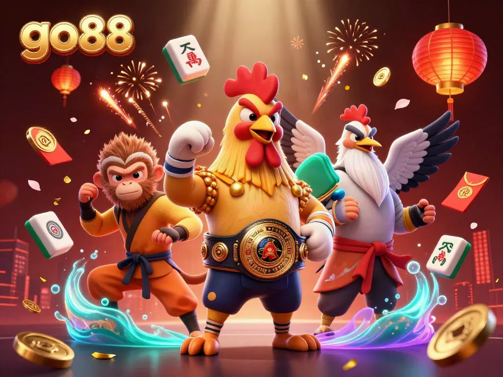 Win big with go88's thrilling 3D casino action, featuring vibrant characters and game elements.