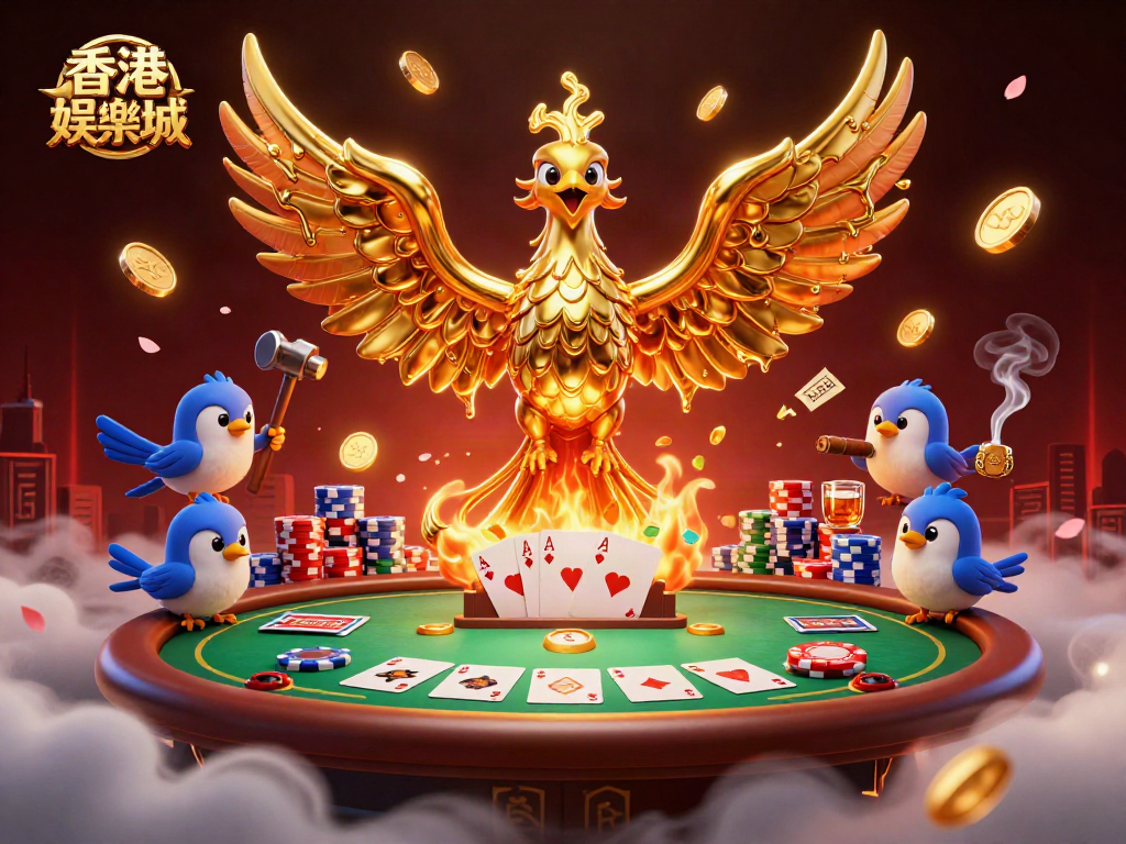 Experience thrilling gameplay at 香港娛樂城 with a dynamic scene of a golden phoenix enriching the excitement of gaming.