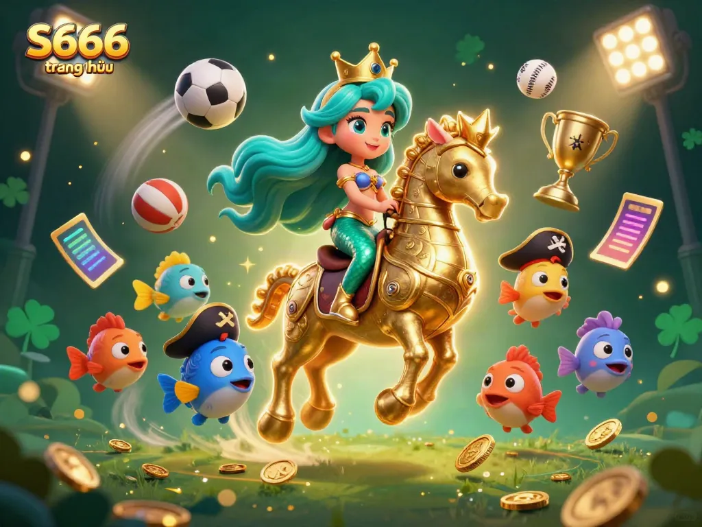 Experience thrilling gameplay at S666 trang chủ with an enchanting mermaid scene full of dynamic casino elements.