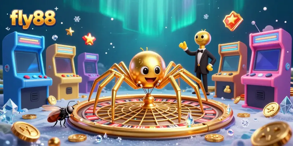 Fly88 showcases an engaging roulette scene with vibrant characters in an animated casino.