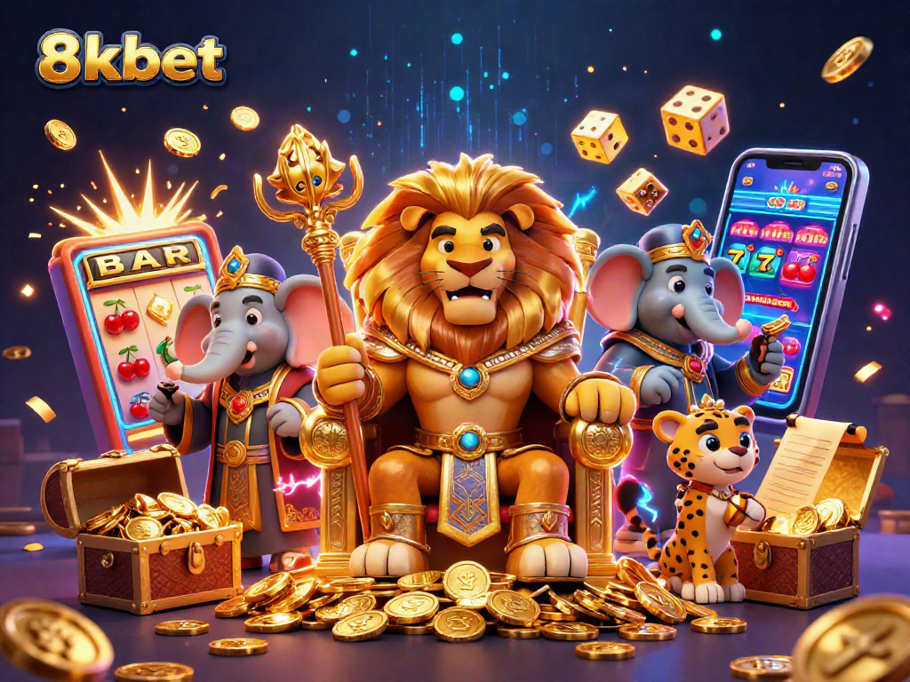 Engage with 8xbet's vibrant slot scene featuring dynamic characters and exciting casino action.