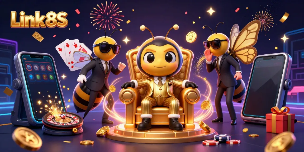 Engage with Link 8S in this vibrant 3D casino scene filled with action and excitement.