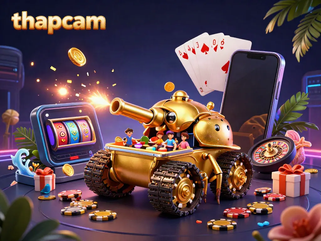Experience thrilling gaming excitement with thapcam's unique casino-themed digital art illustration.
