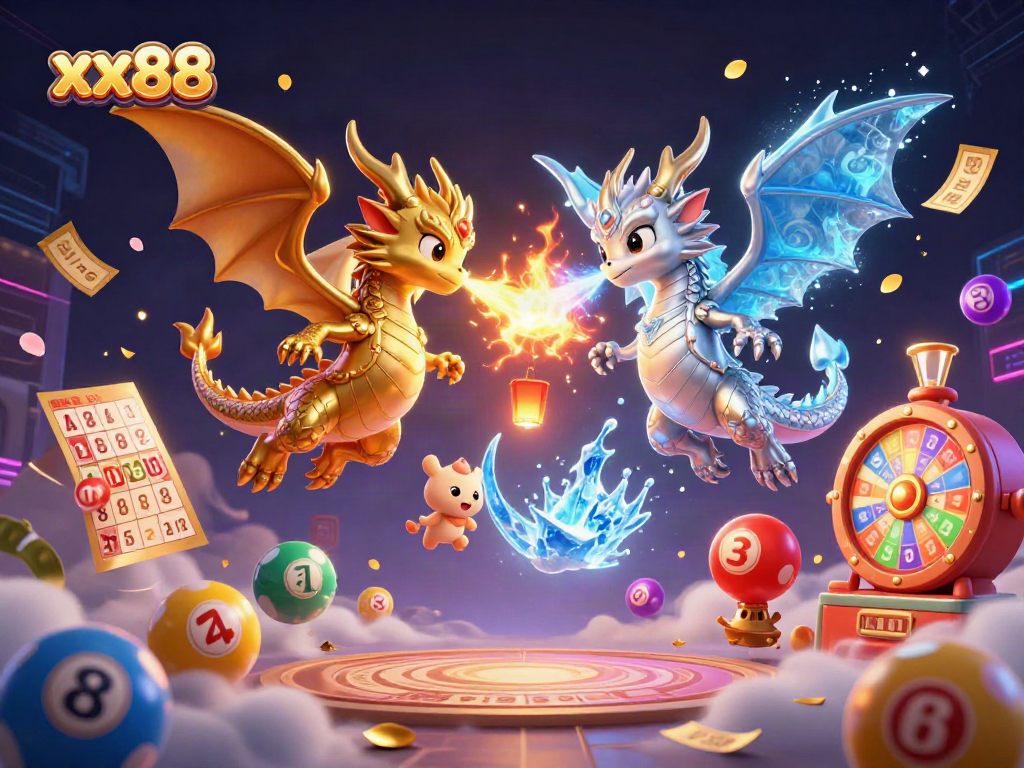 Join the thrilling xx88 casino adventure with vibrant games and animated dragons lighting the way!