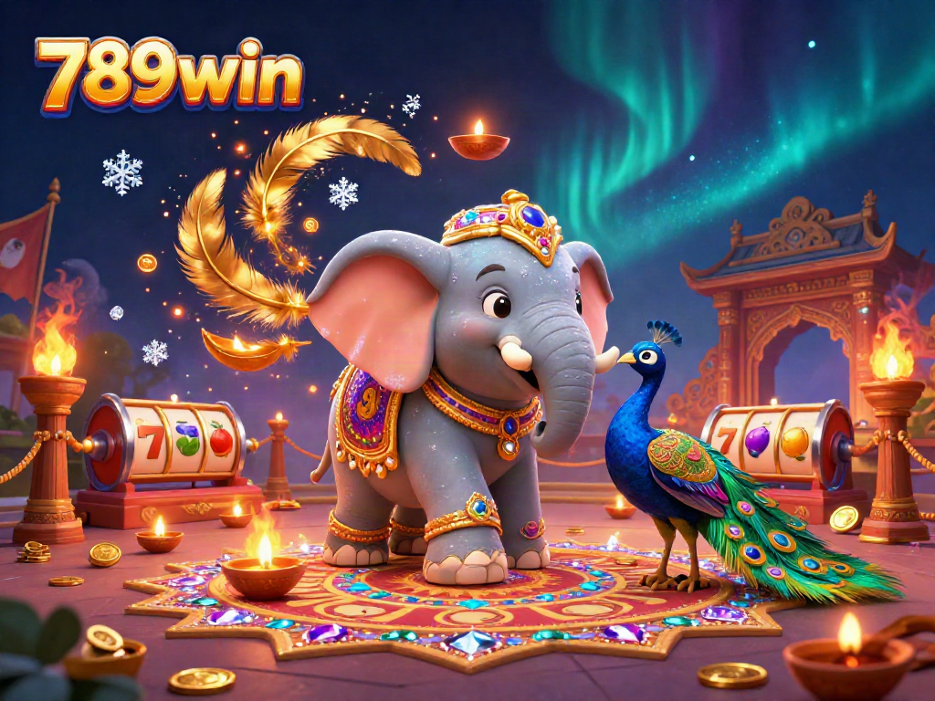 Engage with thrilling casino fun at 789win, featuring a vibrant animated scene of Diwali-themed gambling elements.