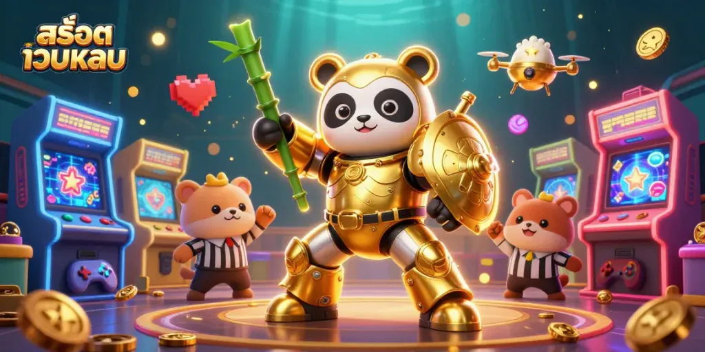Engage in thrilling gameplay at สล็อตเว็บตรง with 3D animated characters and vibrant arcade elements.